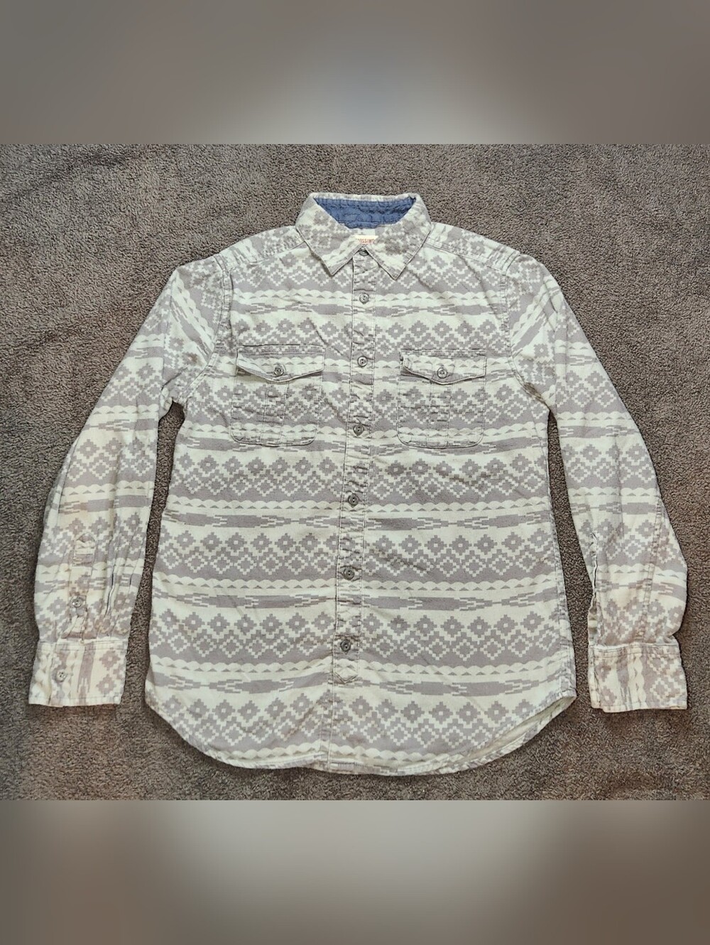 Grey Geometric Mossimo Flannel Shirt